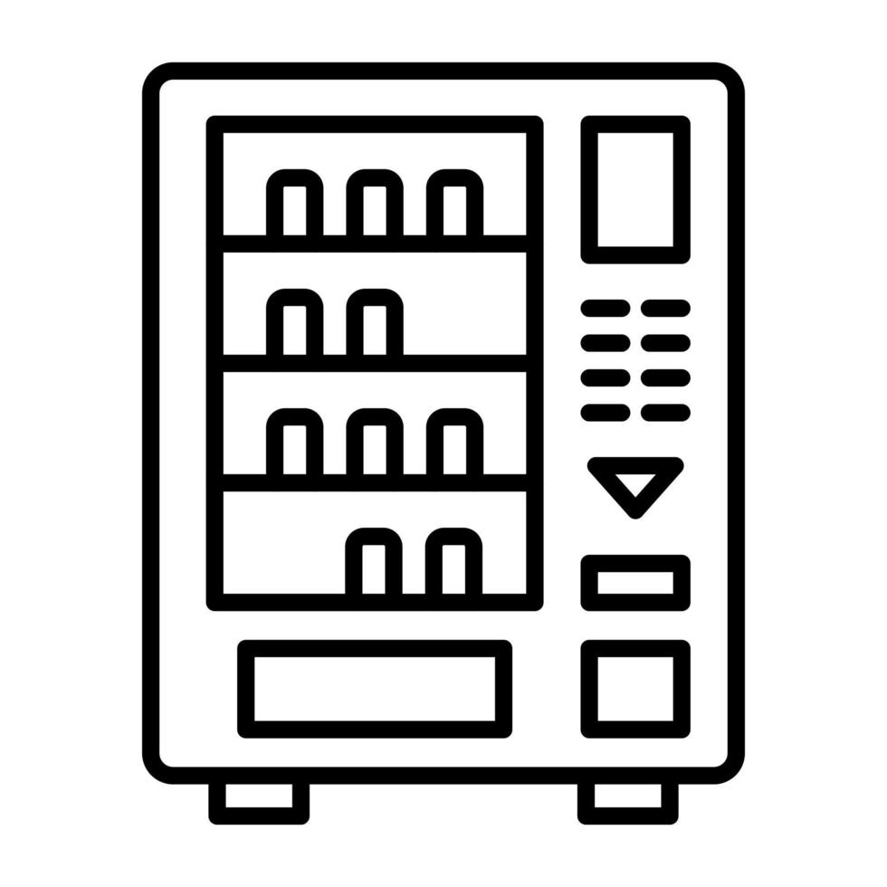 ícone de linha de máquina de venda automática vetor
