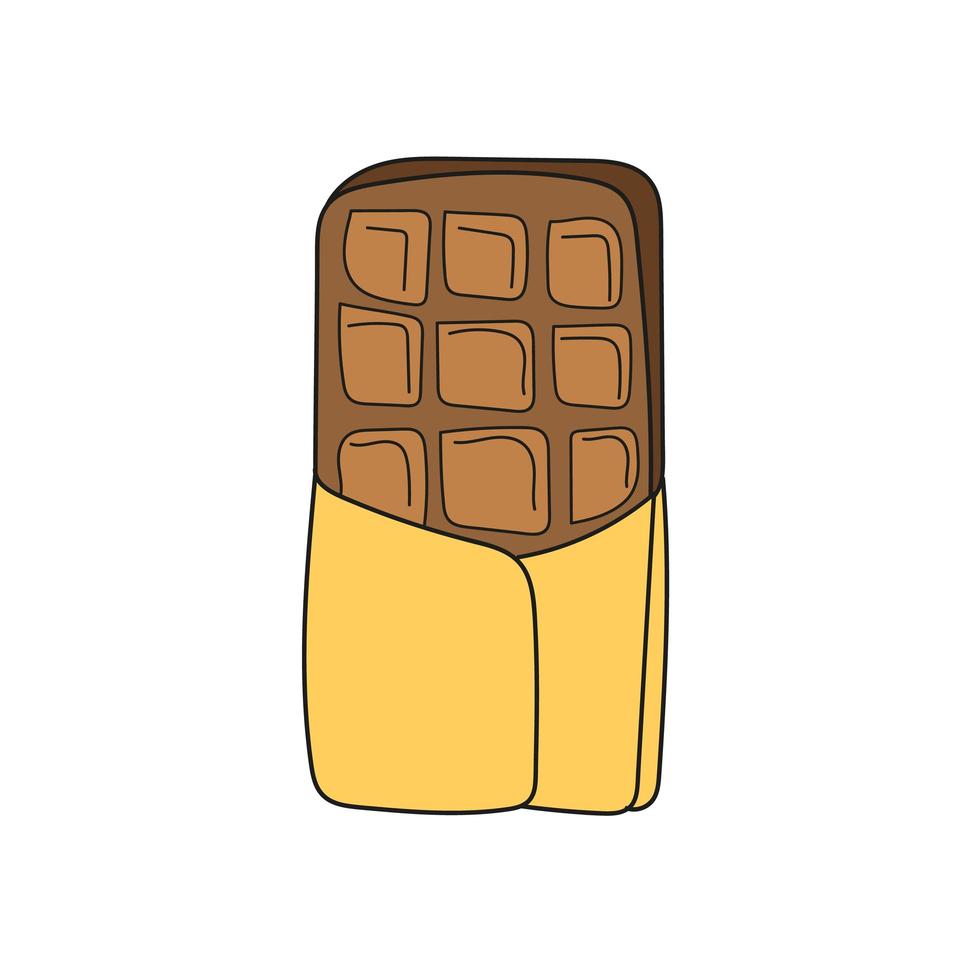 ícone de desenho simples. embalagem de chocolate. desenho à mão livre simples. vetor