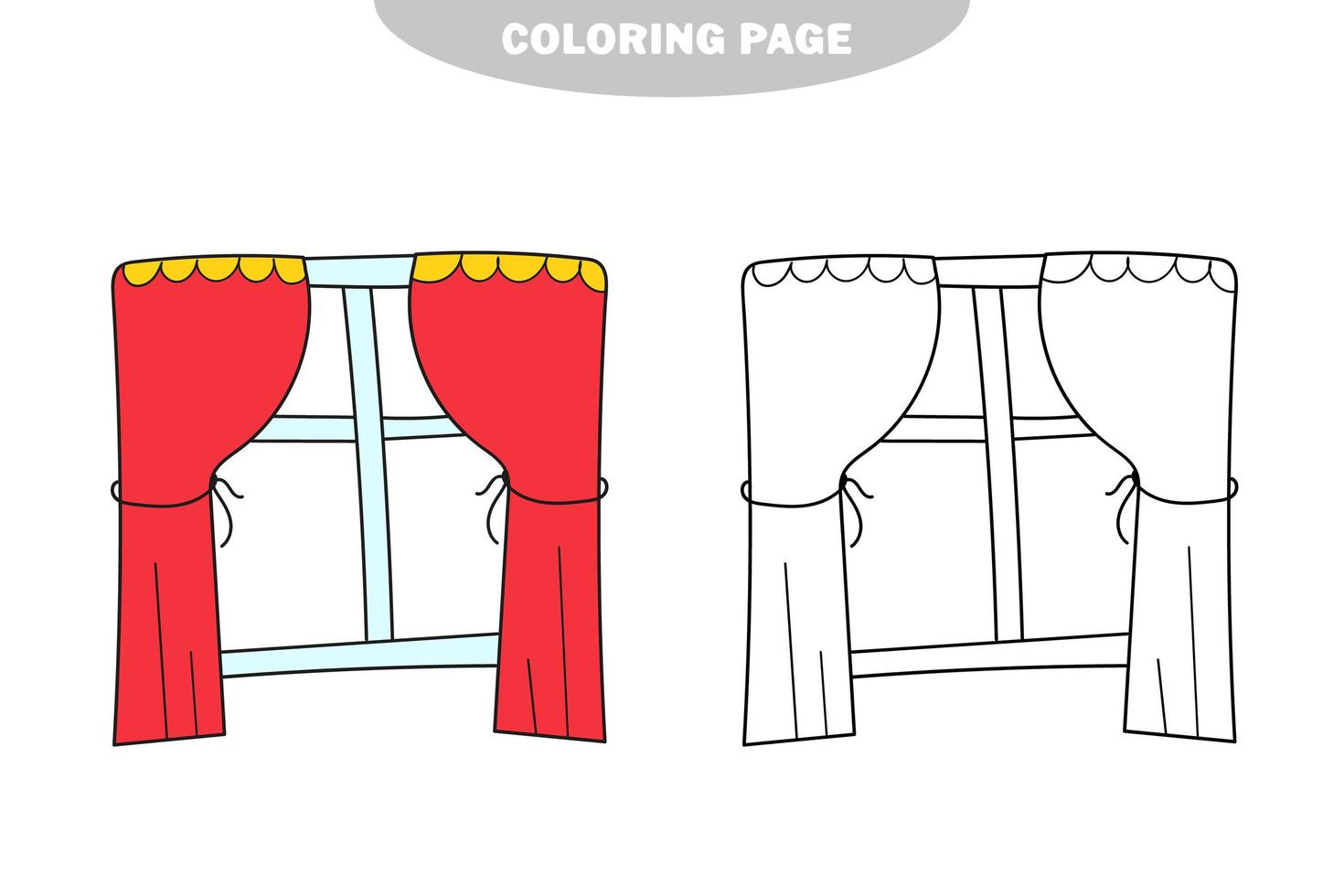 página para colorir simples. janela para ser colorida, o livro de colorir para crianças vetor