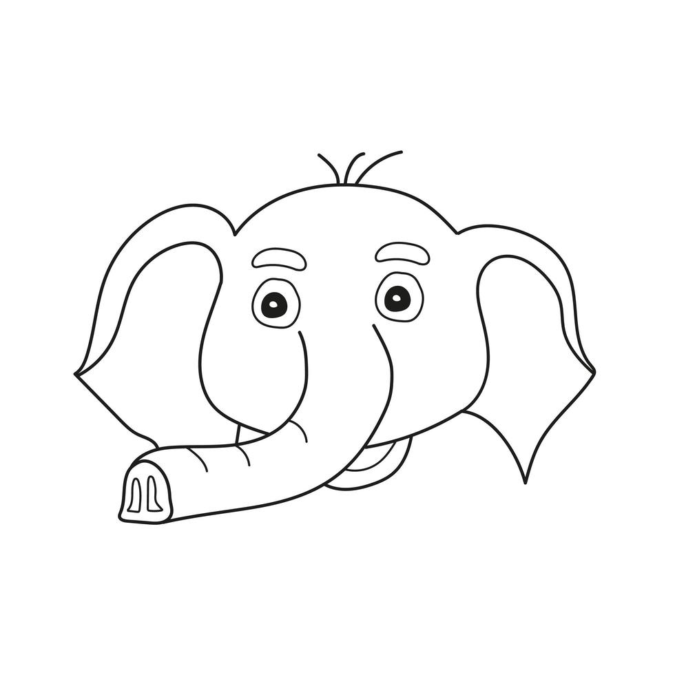 página para colorir simples. elefante para ser colorido, livro de colorir para crianças em idade pré-escolar vetor