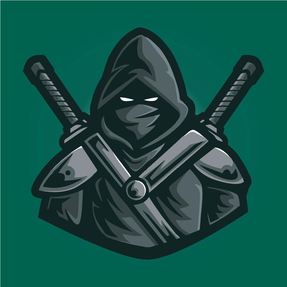 vetor de design de logotipo de mascote gamer, ilustração de gamer para a equipe de esporte. estilo de conceito de ilustrador moderno para crachá