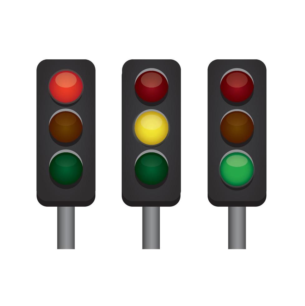 ilustração do conjunto de ícones de semáforo vetor