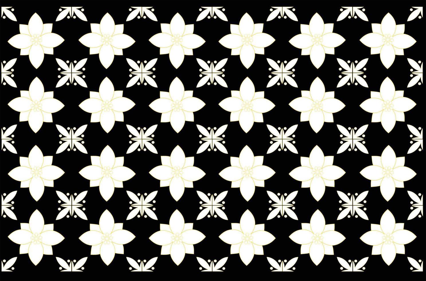 padrão de batik de design gráfico de vetor com motivos florais. textura preto e branco. designs para impressão em tecidos, capas e necessidades gráficas. modelos modernos.