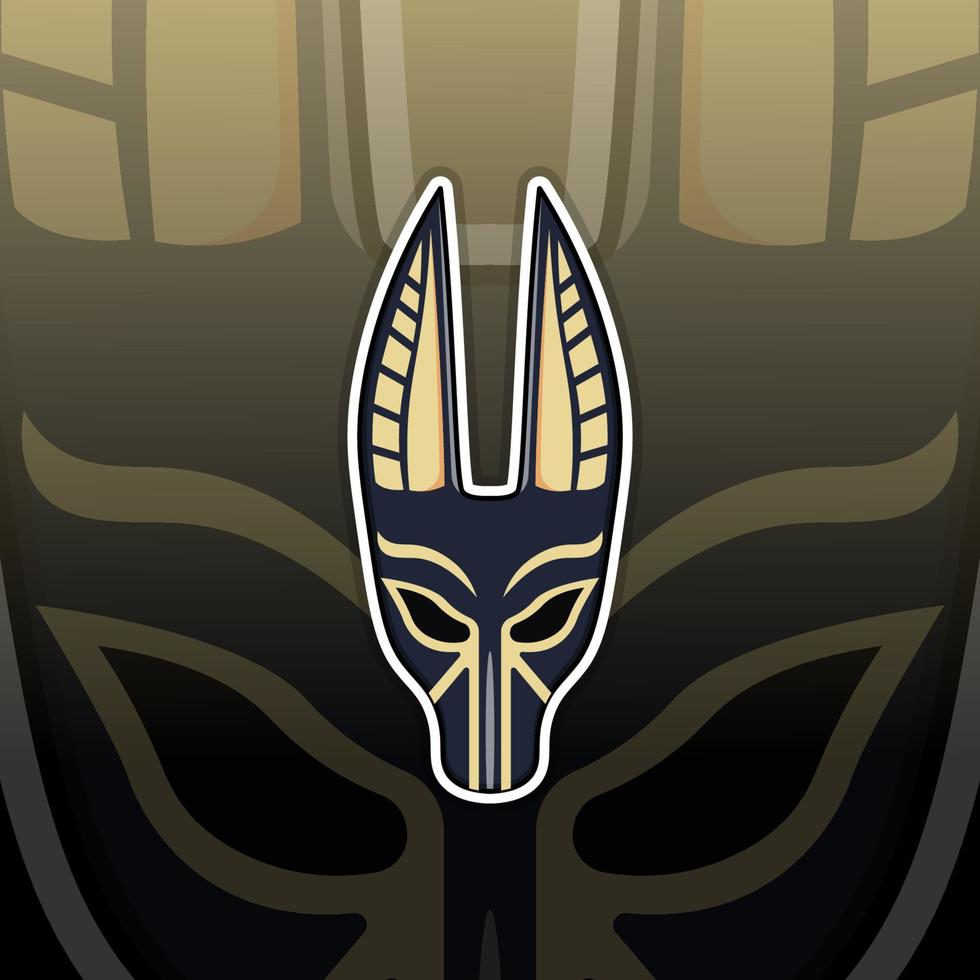 ilustração da mascote do logotipo da máscara do anubis vetor