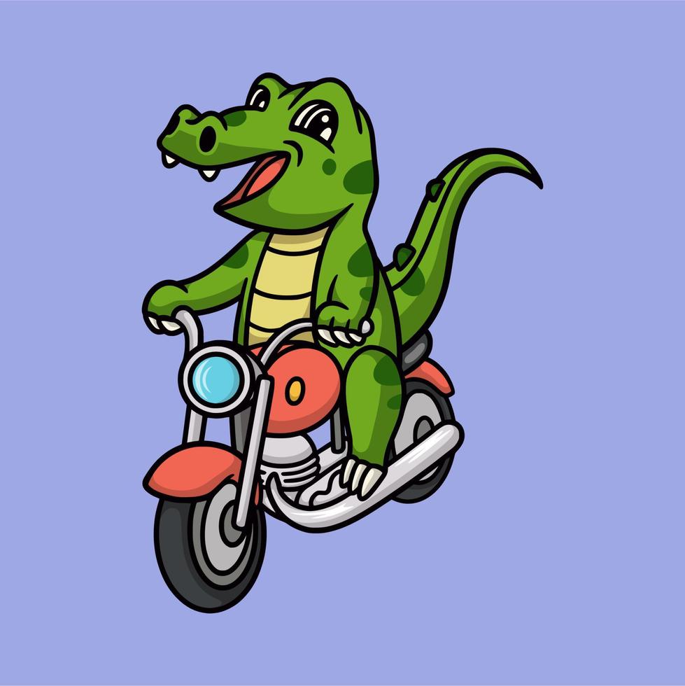 desenho animado animal design crocodilo viajando logotipo mascote fofo vetor