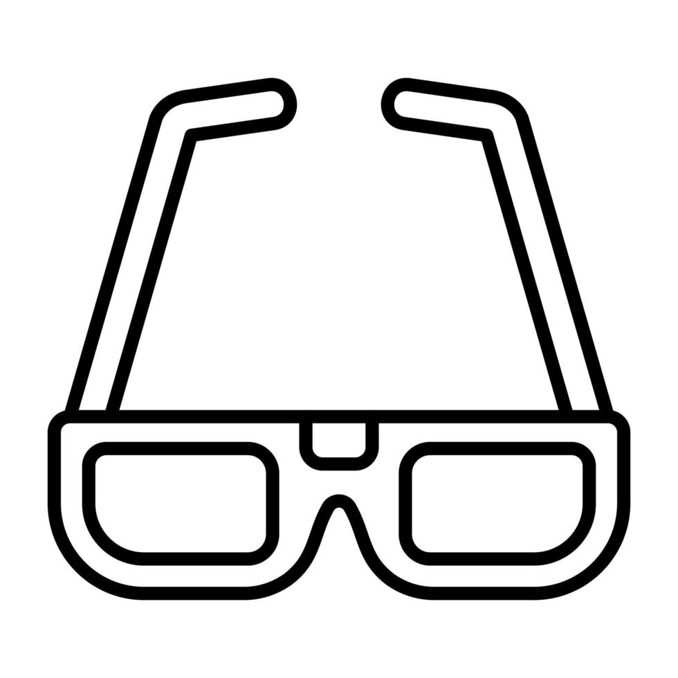 Ícone de linha de óculos 3D vetor