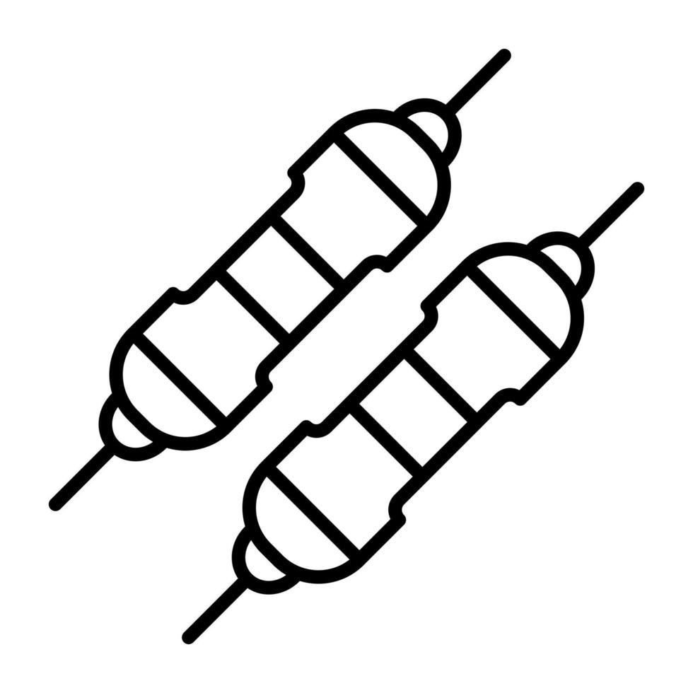 ícone de linha de resistor vetor