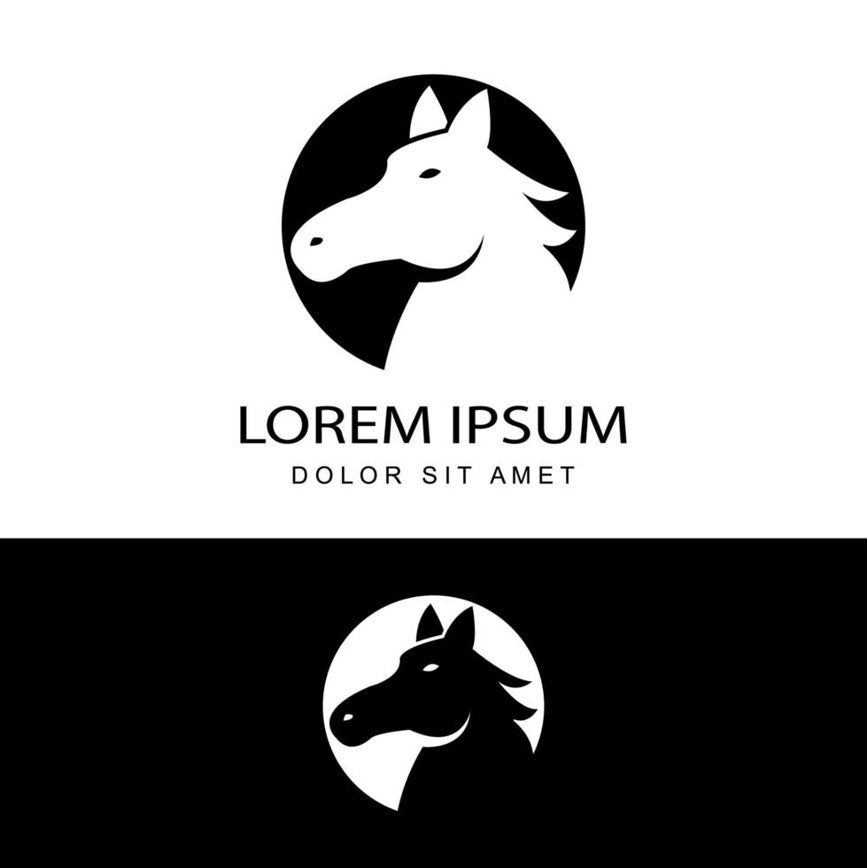 vetor de design de modelo de logotipo de cavalo marrom em fundo isolado