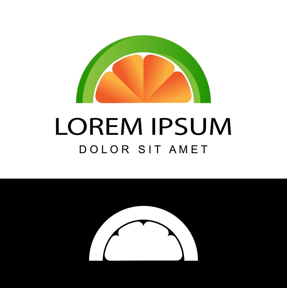 Vetor de design de modelo de logotipo 3D laranja fresco em fundo branco isolado