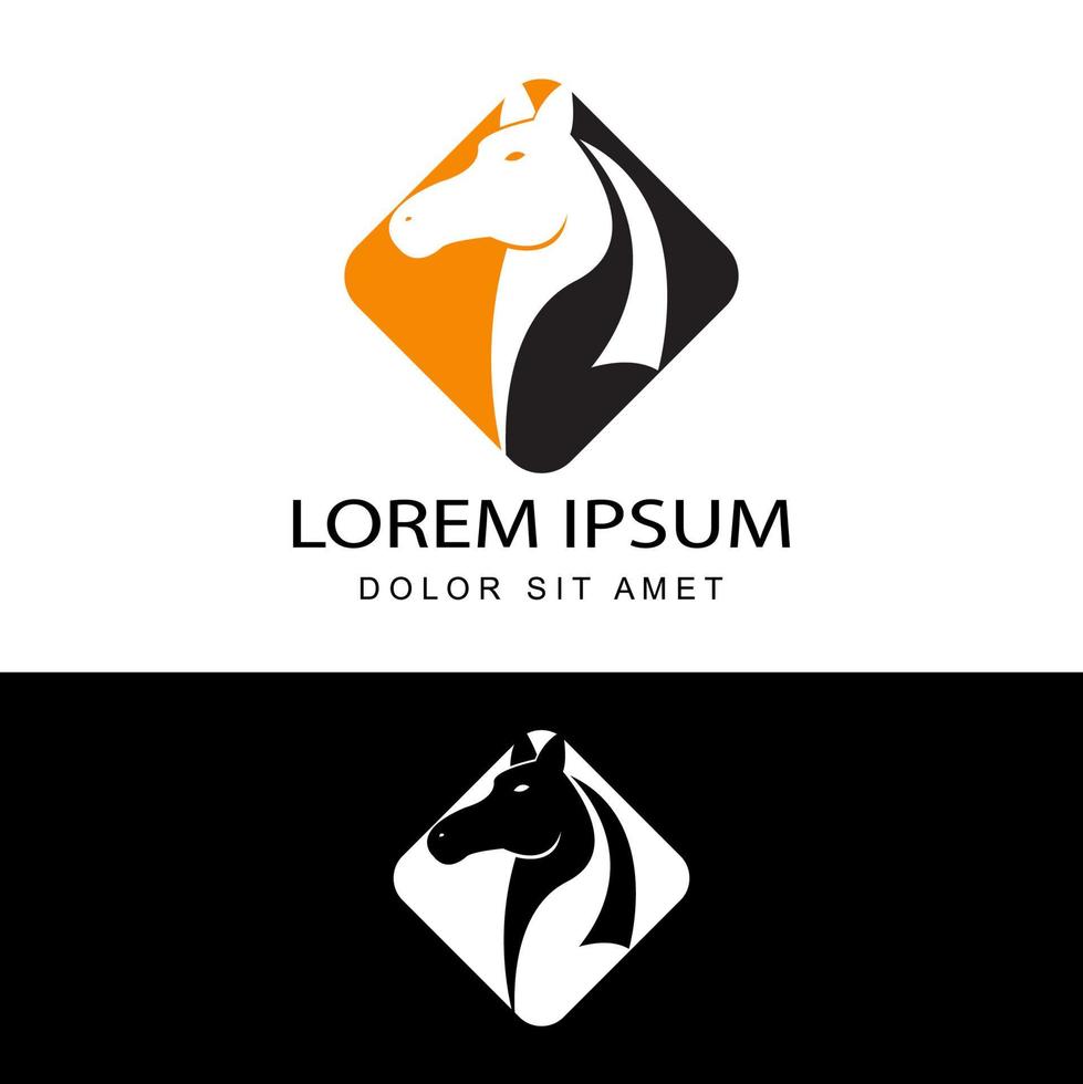 vetor de design de modelo de logotipo de cavalo marrom em fundo isolado