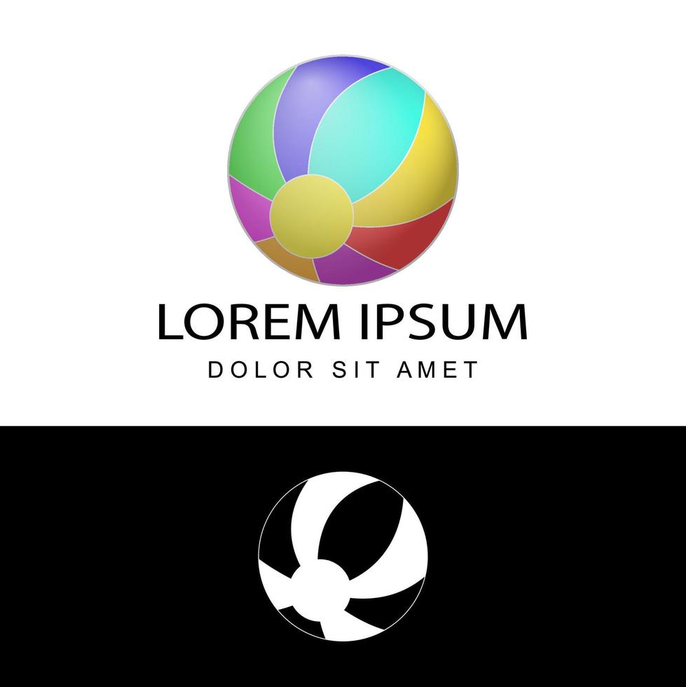 vetor de design de modelo de logotipo criativo bola colorida com fundo branco isolado