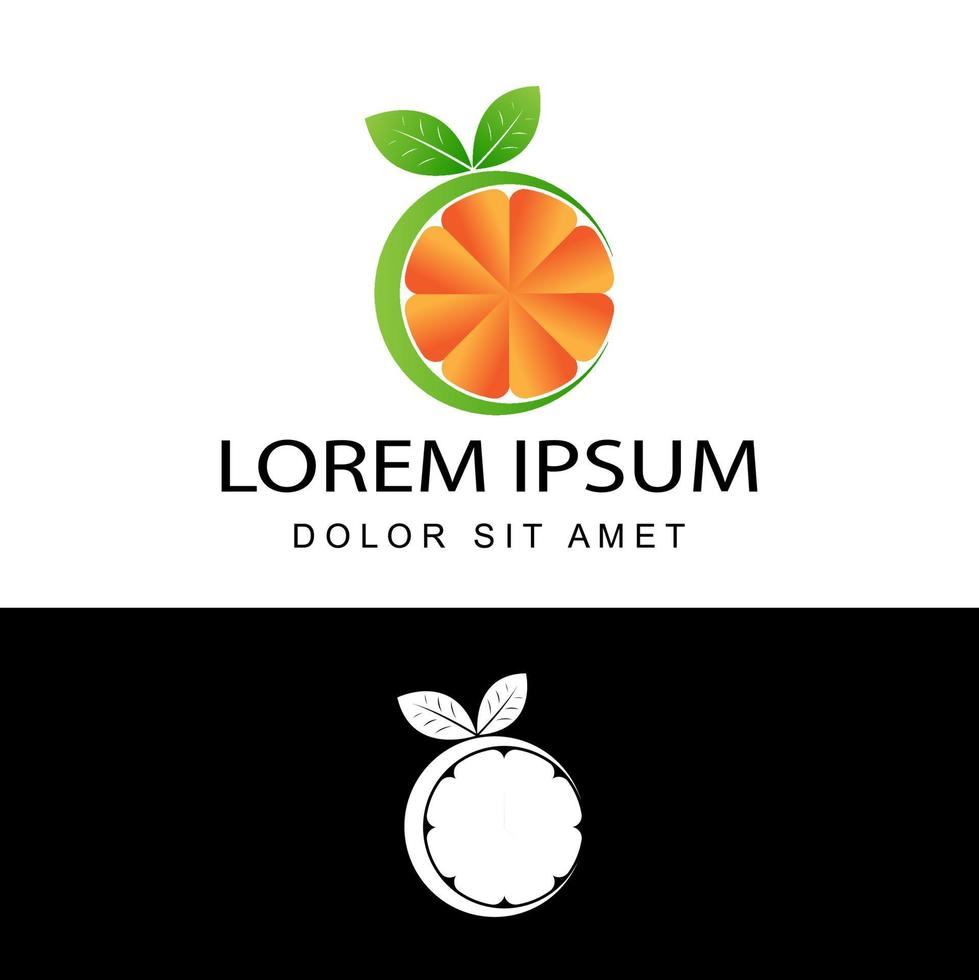 Vetor de design de modelo de logotipo 3D laranja fresco em fundo branco isolado