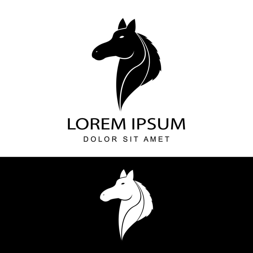 vetor de design de modelo de logotipo de cavalo marrom em fundo isolado