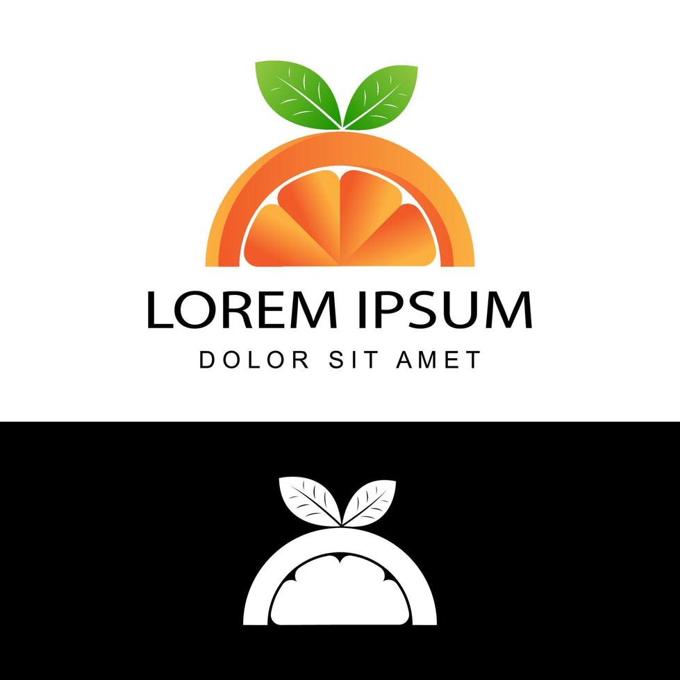 Vetor de design de modelo de logotipo 3D laranja fresco em fundo branco isolado