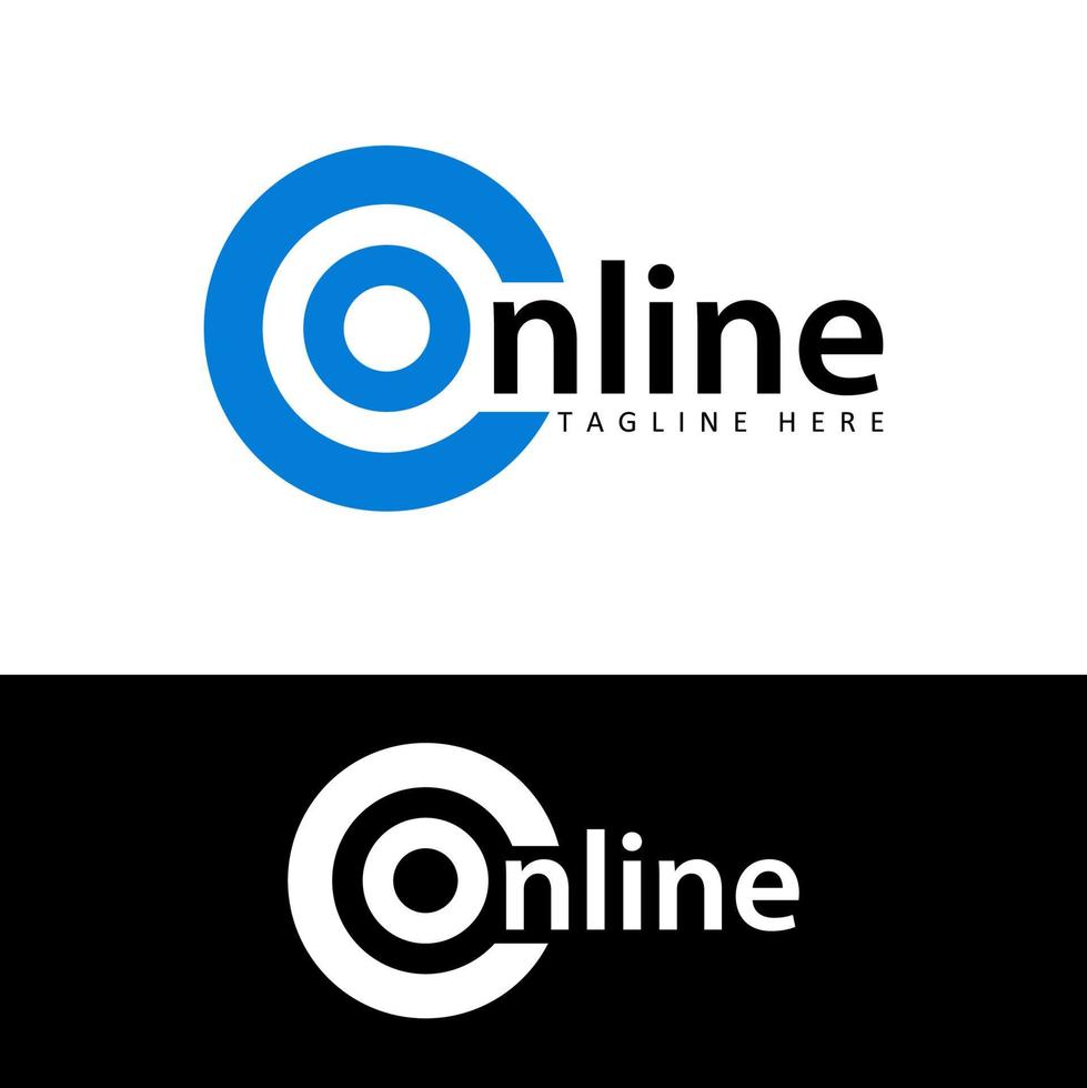 vetor de design de modelo de logotipo online em fundo branco isolado