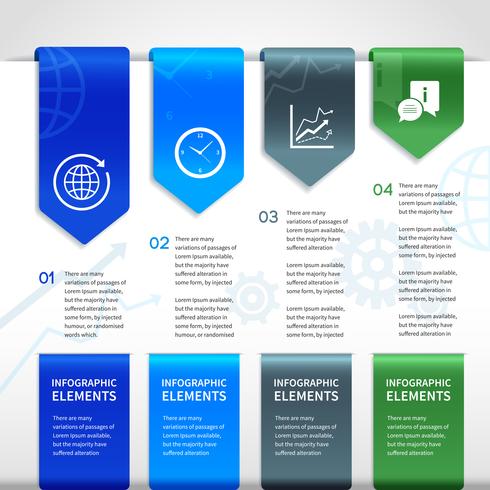 Elementos de infográficos de negócios papel abstrato vetor