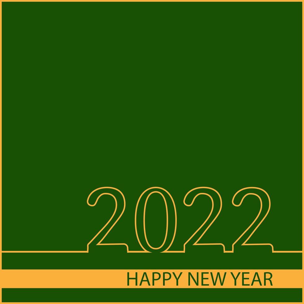 inscrição de cartão de ano novo em um fundo verde 2022 vetor