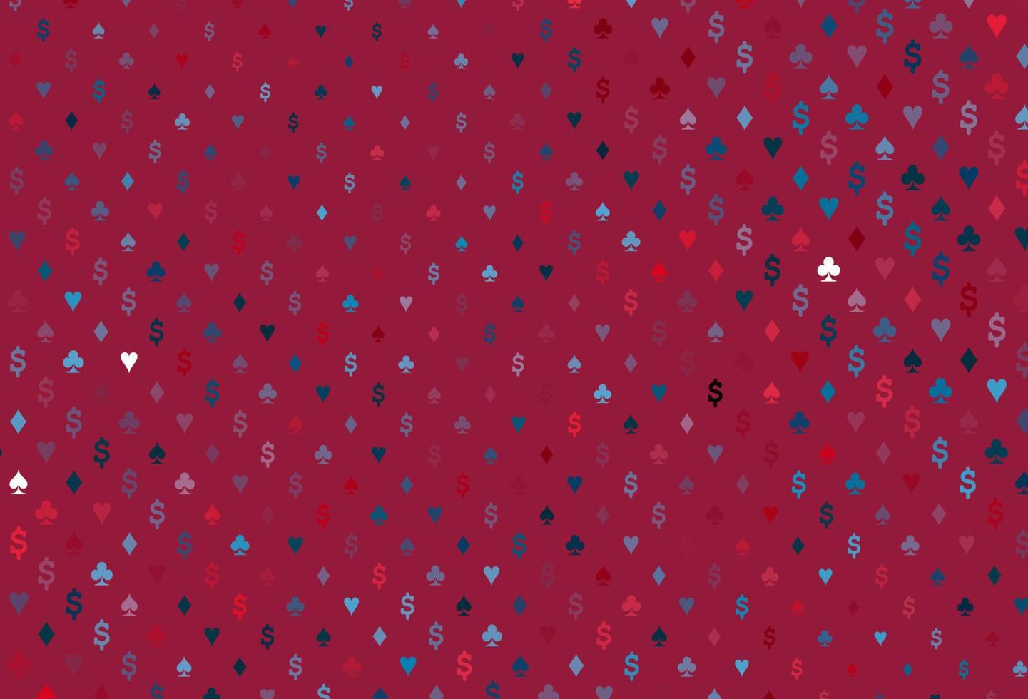 textura vector azul e vermelho escuro com cartas de jogar.