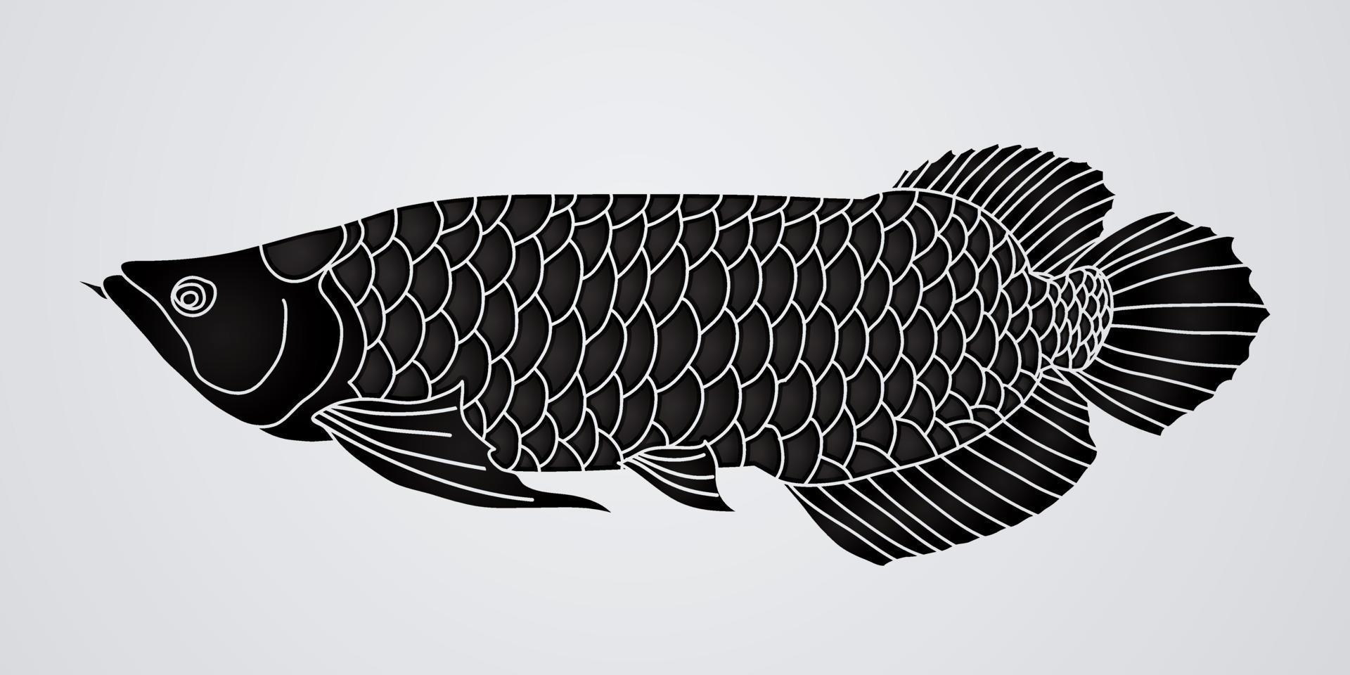 silhueta do peixe aruanã vetor