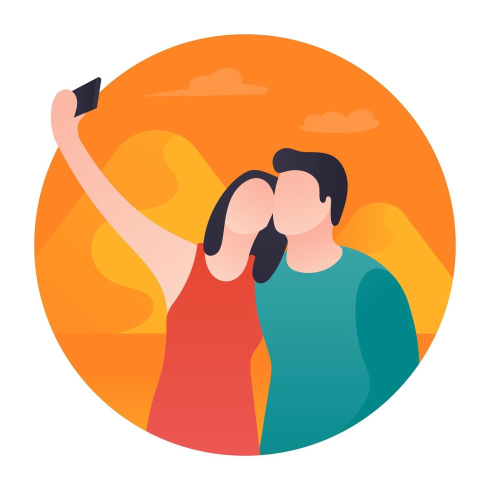 conceitos de selfie de casal vetor