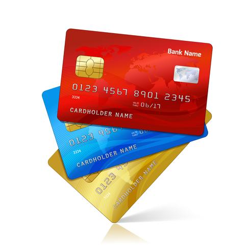 Cartões de crédito realistas vetor