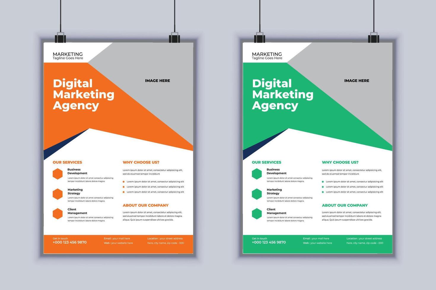 digital marketing agência corporativo folheto Projeto modelo vetor