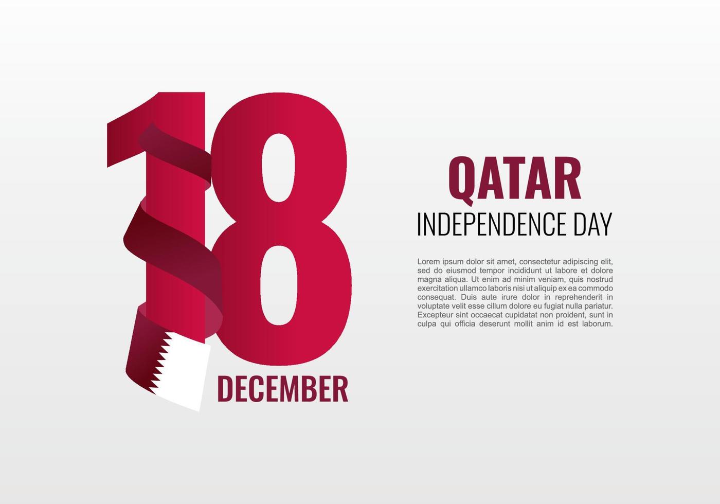 cartaz de banner de fundo do dia da independência do qatar para celebração em 18 de novembro. vetor