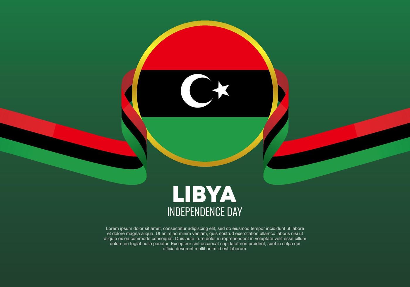 cartaz de banner de fundo do dia da independência da Líbia para celebração em 24 de dezembro. vetor
