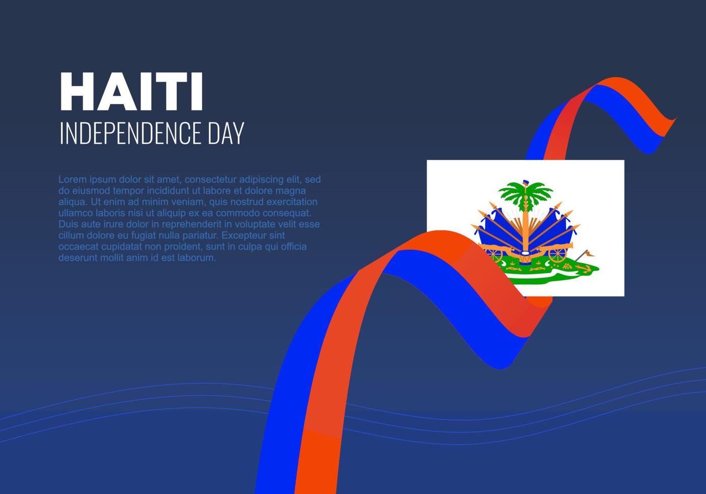 pôster do dia da independência do haiti para a celebração em 1º de janeiro. vetor