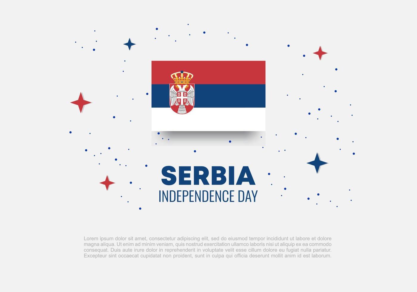 dia da independência da sérvia para celebração nos dias 15 e 16 de fevereiro. vetor