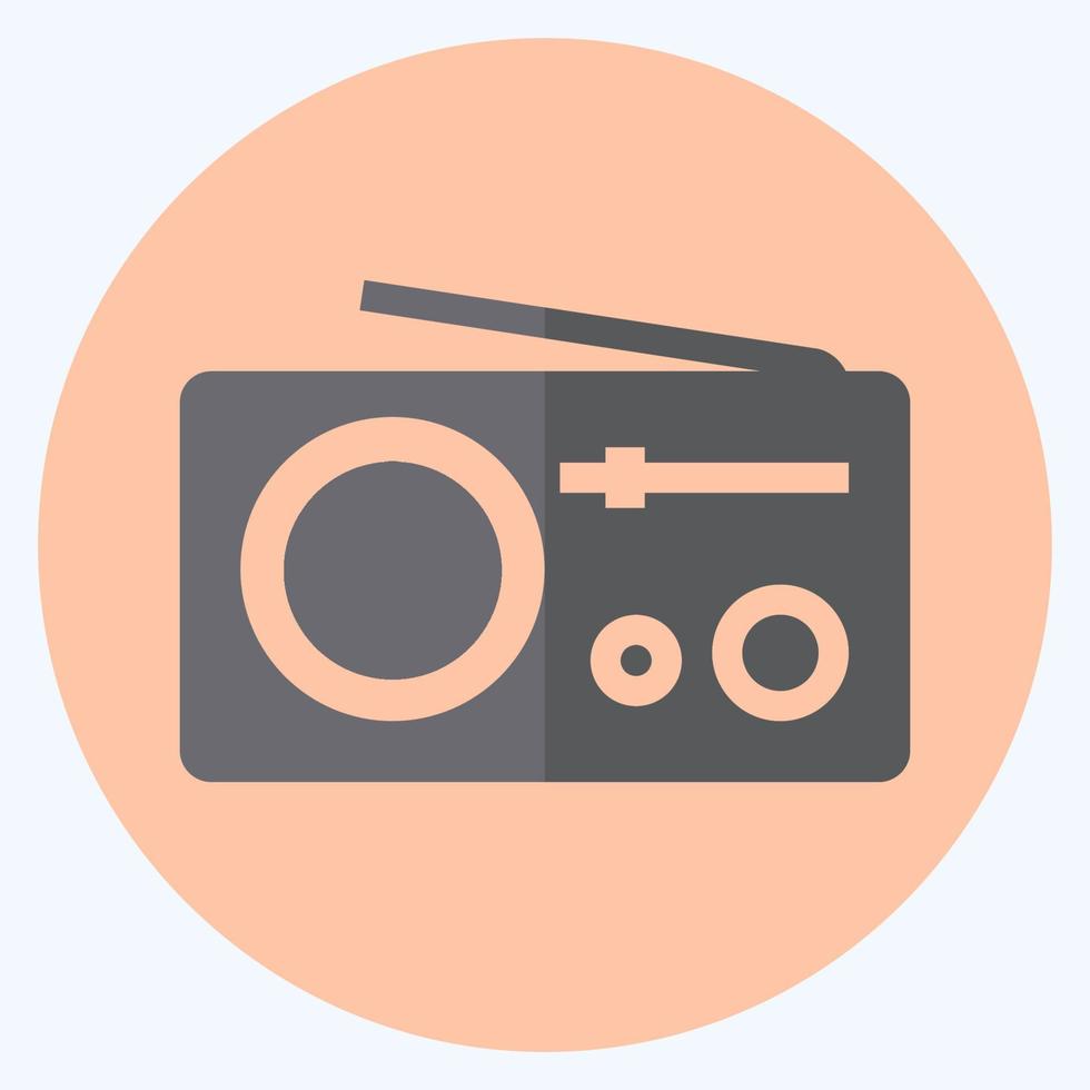 ícone de rádio - estilo plano, ilustração simples, traço editável vetor