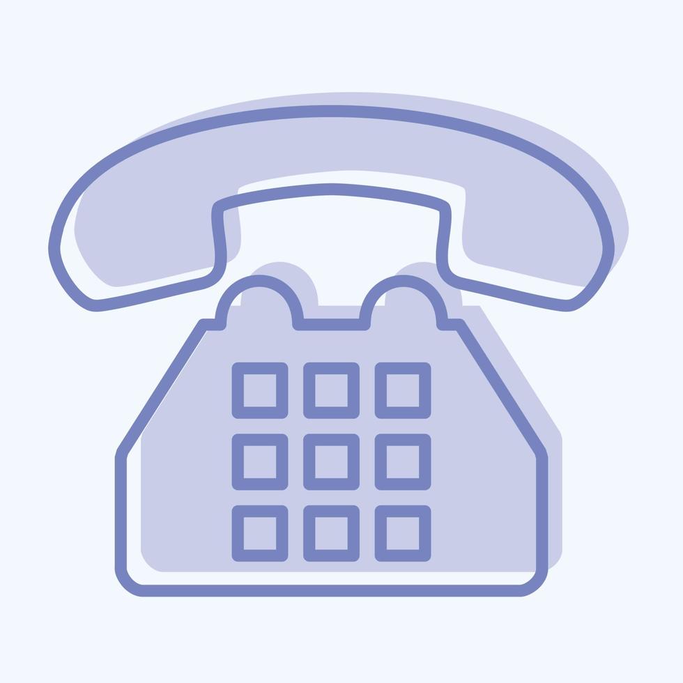 ícone de telefone - estilo de dois tons, ilustração simples, traço editável vetor