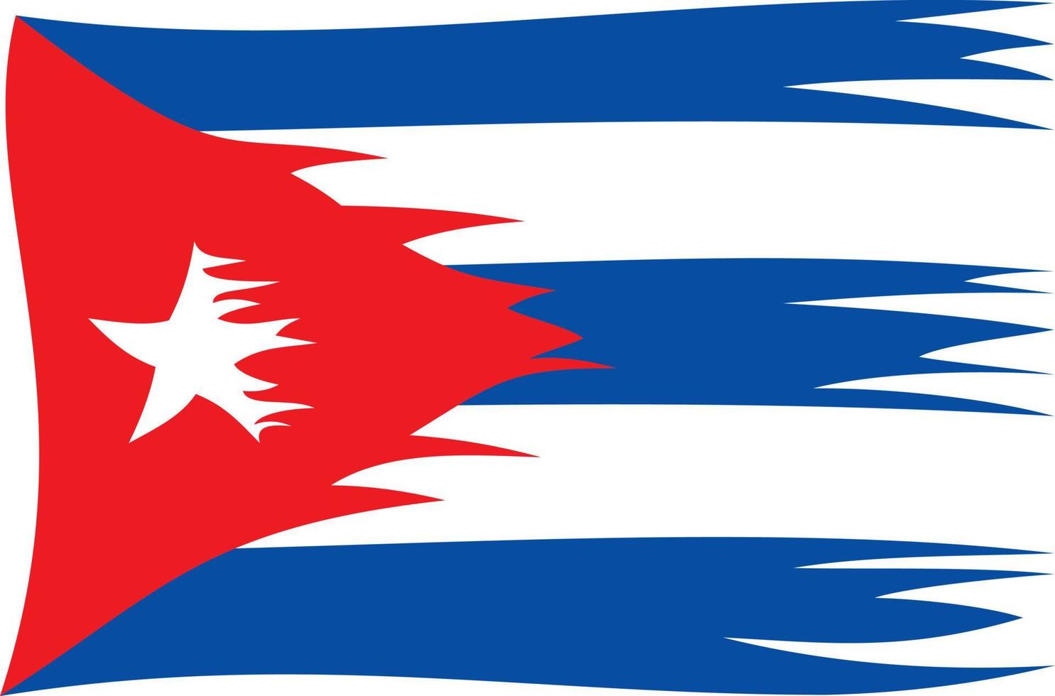 bandeira cubana rasgada vetor