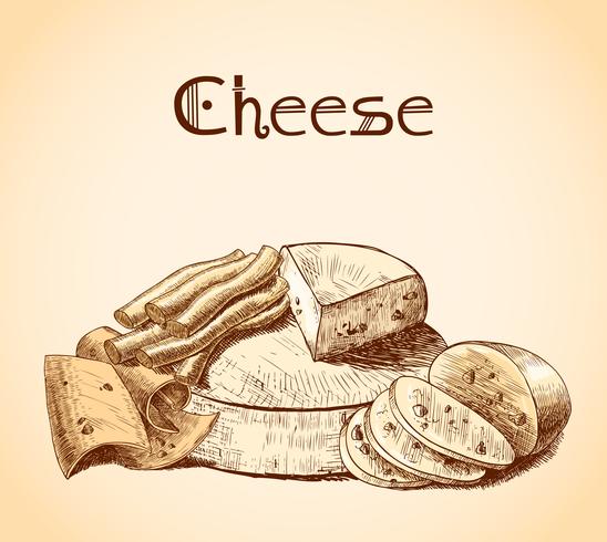 Cartaz de desenho de queijo vetor