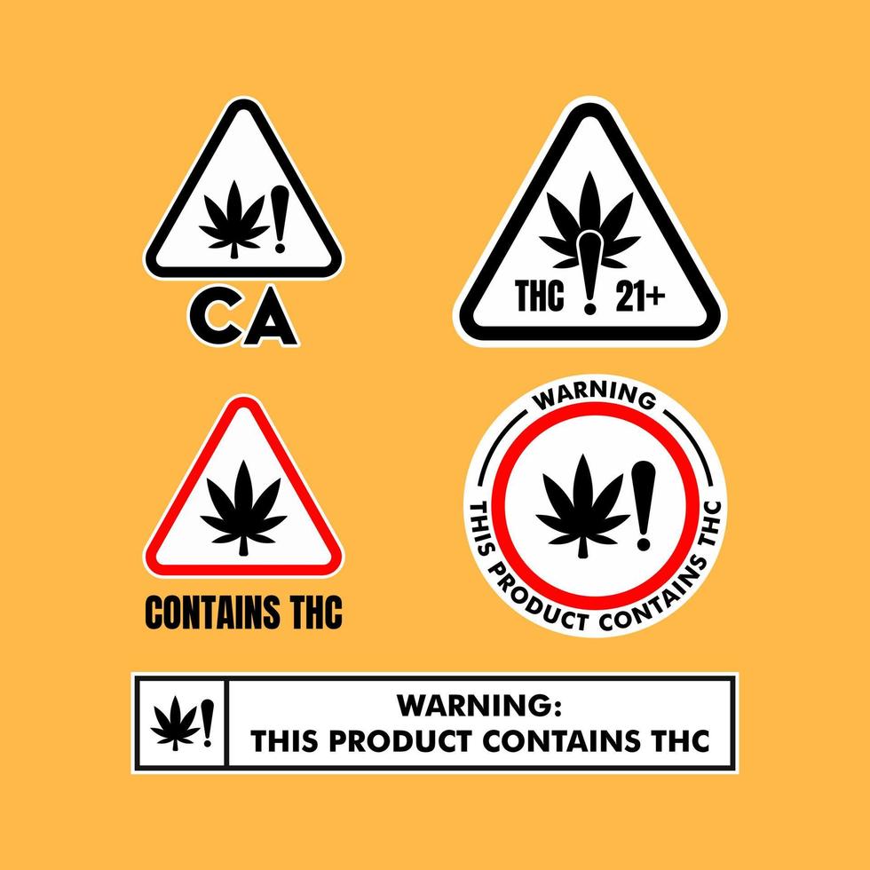 vetor de sinais de alerta de cannabis califórnia