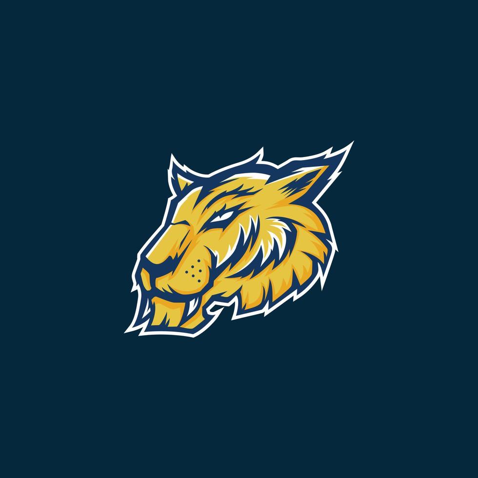 Modelo de logotipo de esporte, logotipo do mascote tigre vetor