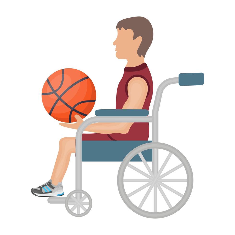 conceitos de basquete em cadeira de rodas vetor