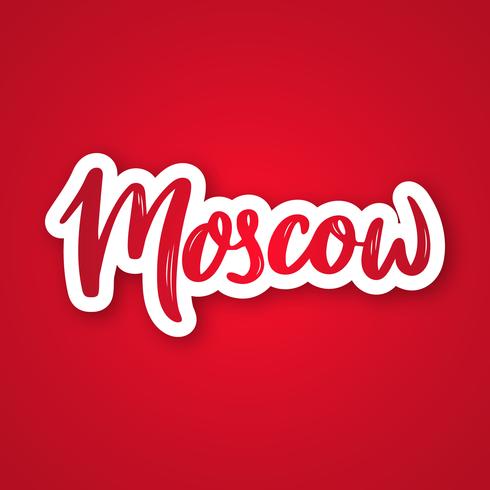 Moscou - mão desenhada letras frase. vetor