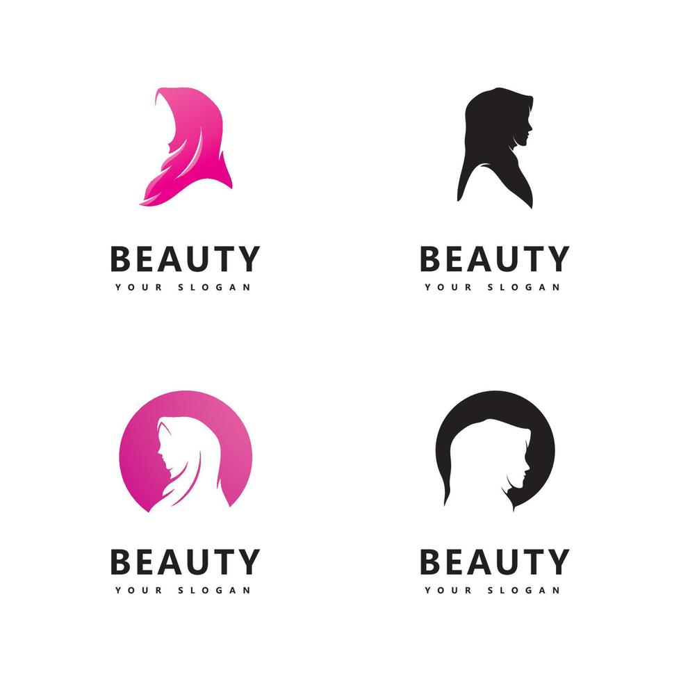 modelo de vetor de logotipo muçulmano hijab