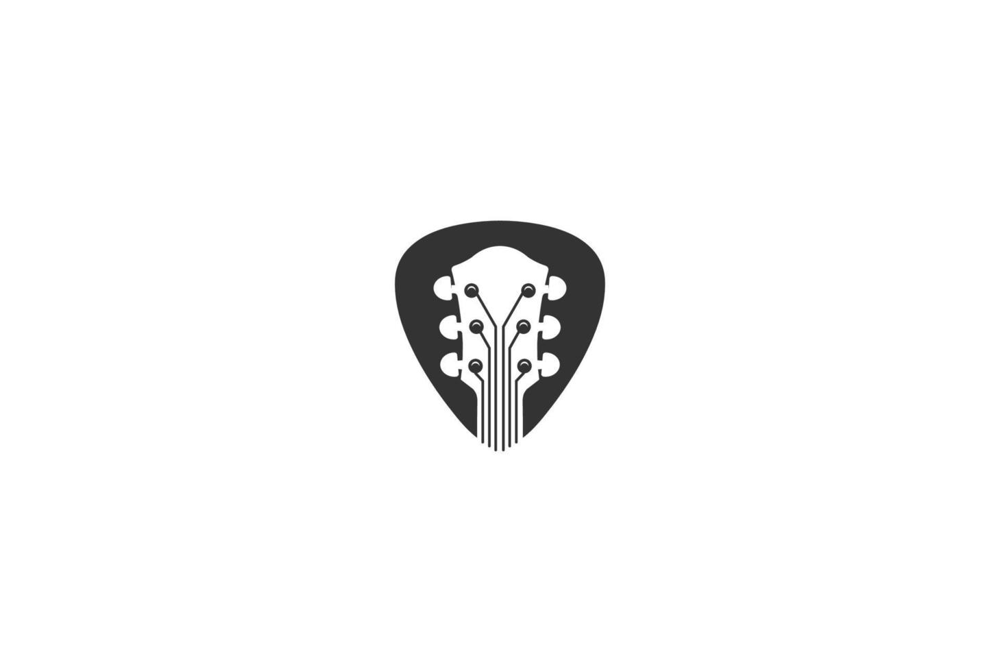 Escolha de guitarra minimalista simples para vetor de design de logotipo de música