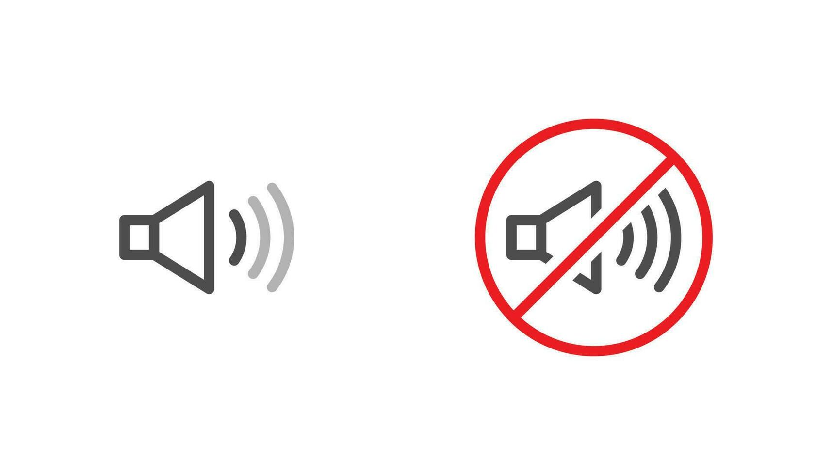 design de vetor de notificação de ícone de som de áudio em fundo branco
