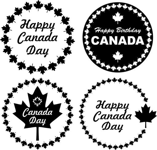 Emblemas do dia do Canadá preto vetor