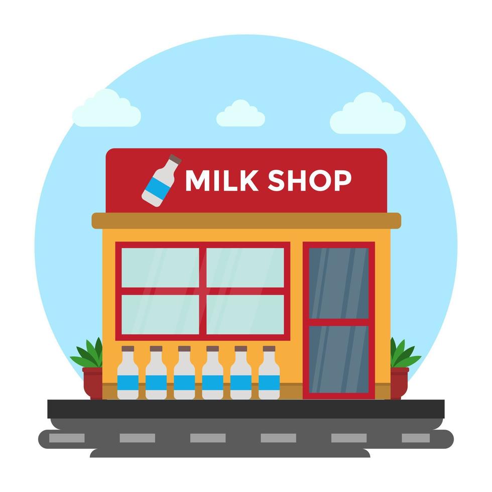 conceitos de loja de leite vetor