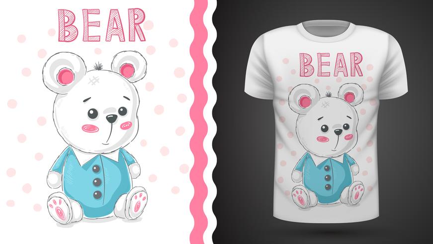 Urso de pelúcia fofo - idéia para impressão t-shirt vetor