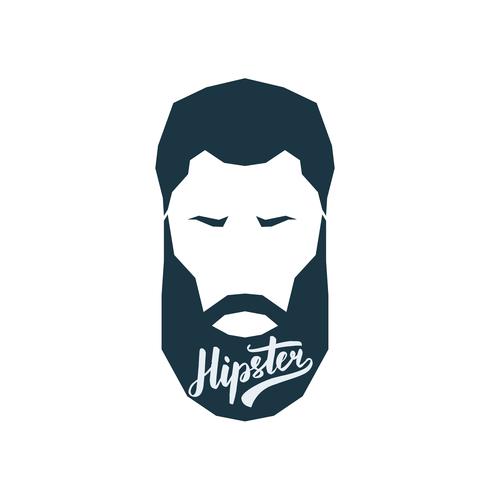 Hipster de avatar com barba. vetor