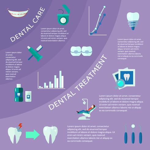 Infográfico de cor lisa dental vetor