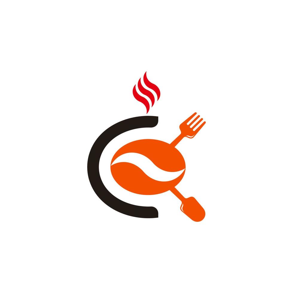 letra c café comida restaurante símbolo logotipo vetor