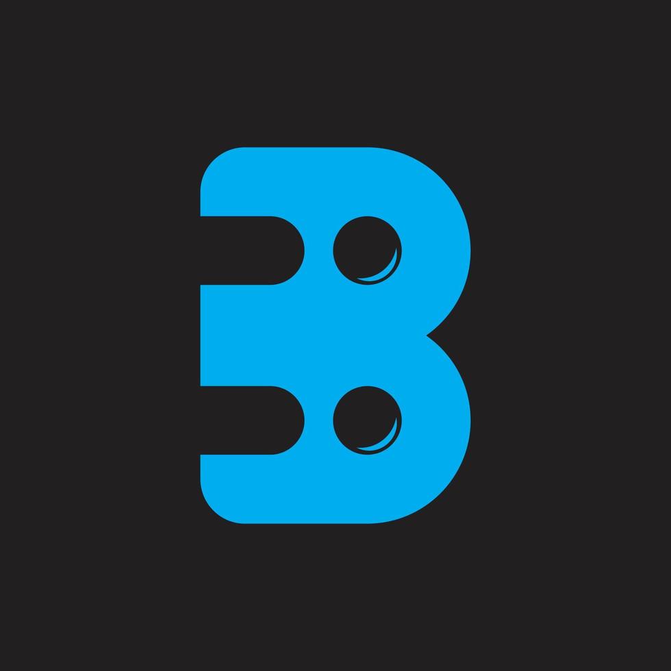 letra b vetor de logotipo de design de água azul