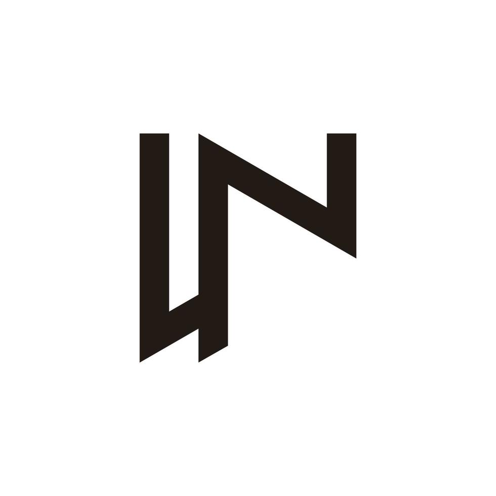 letra ln vetor de logotipo de linha geométrica simples abstrata