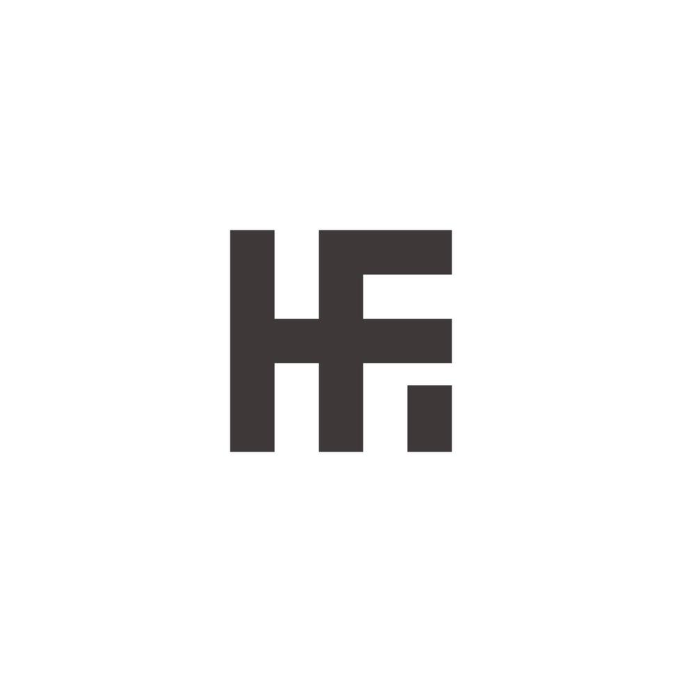 letra abstrata hf vetor de logotipo quadrado geométrico simples